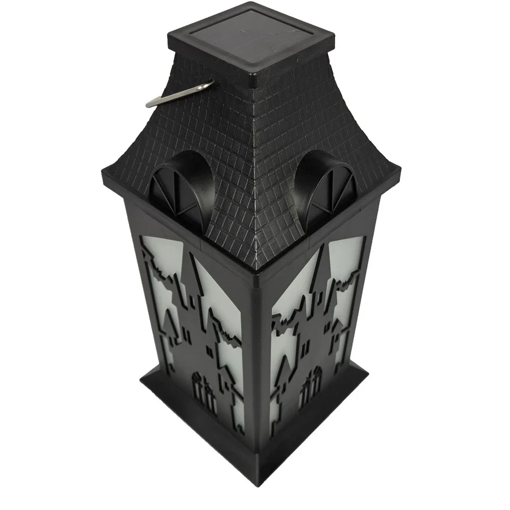 Haunted House LED Light Up Lantern Halloween Decor 12 Inch Black New Gothic